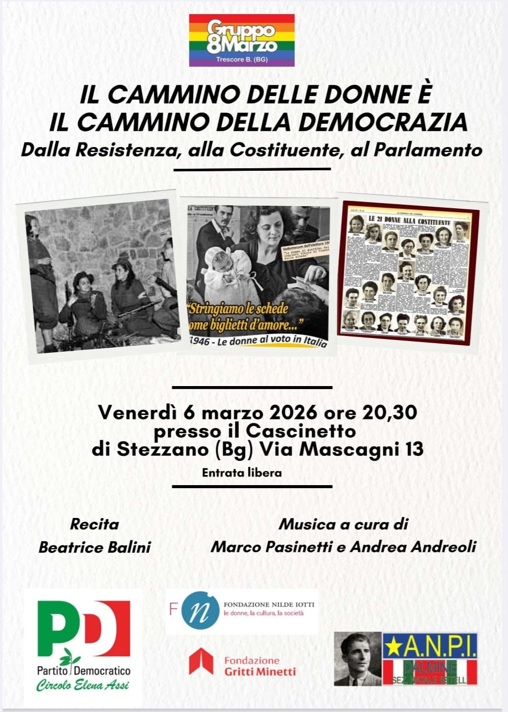 Spettacolo sul ruolo delle donne nella costruzione della democrazia